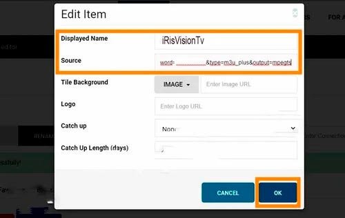 agregar nombre de la lista en la app